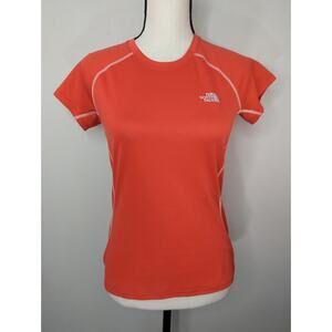 The North Face Red‎ Crew Neck Raglan Short Sleeve Tee Shirt SMALL